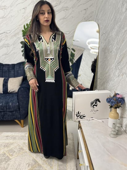 جلابيه عسيريه تدخيل قطن مقلم