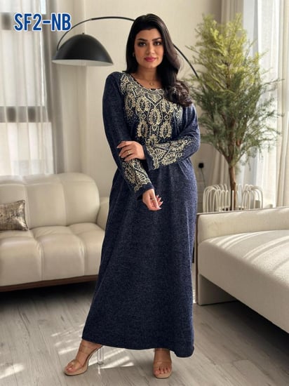 جلابيه صوف تطريز أوراق المازا