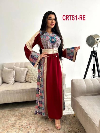 فستان كريب ثقيل ساتان ملكى