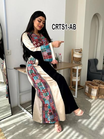 فستان كريب ثقيل ساتان ملكى