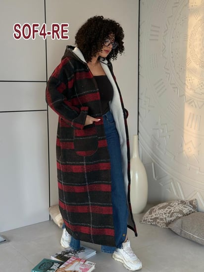 بالطو جوخ مع كاب وفروه داخليه