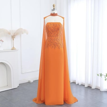 فستان سهرة برتقالي من سمارا بوتيك-A2