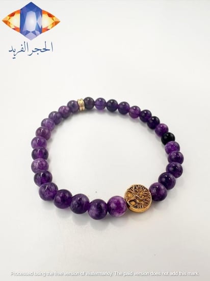 سوار حجر الأماثيست ( الجمشت)  الكريم الطبيعي.