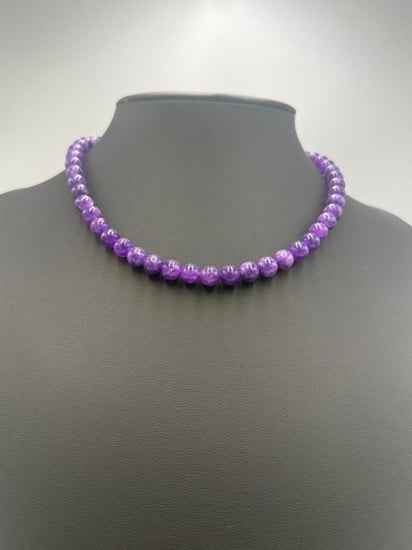 عقد حجر الجمشت الطبيعي .شوكر جمشت طبيعي.