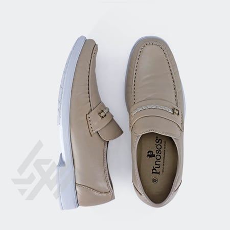حذاء رسمي جلد بيج طبيعي من ماركة بينوسوس