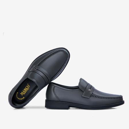 حذاء ماركو رسمي إيطالي رجالي- رمادي داكن