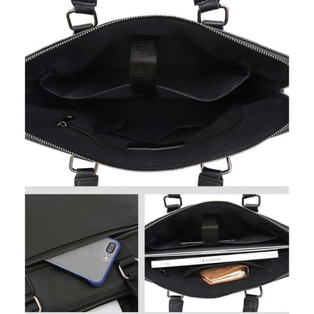 حقيبة كمبيوتر محمول من الجلد الطبيعي