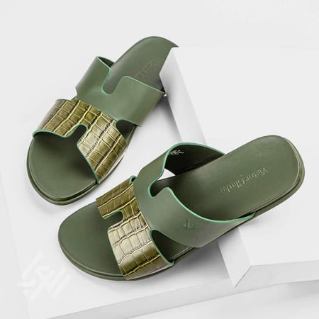 حذاء طبي فيكتور كلارك جلد زيتي