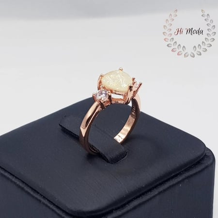 خاتم فضة روز ذهبي قلب روعة