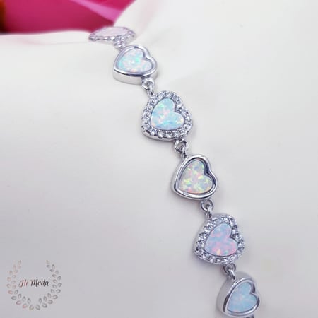 اسورة فضة أوبال مزينة بالصدف فاخرة