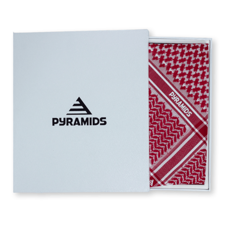 شماغ بيراميدز شماغ عصري باللون الاحمر المميز قطن طبيعي