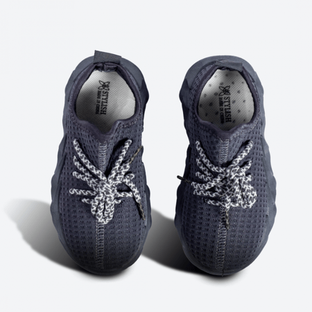 حذاء رياضي شبكي بلون رصاصي غامق