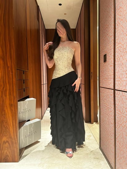 فستان مجوده ترتر اسود