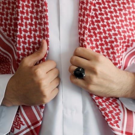 خاتم رجالي فضة مزين بحجر أونيكس أسود