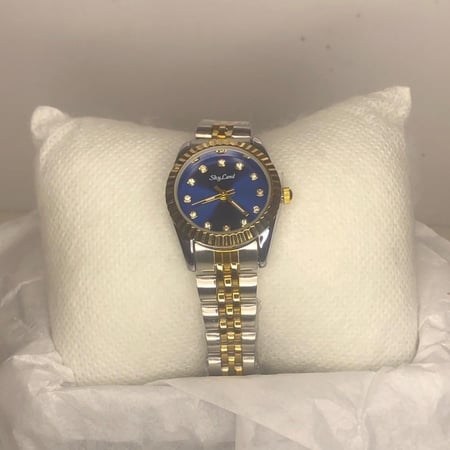 ساعة شبيه رولكس أطفال عصرية ذات كرستال براق، مطلية بالذهب عالي الجودة، ساعة من الاستيل المقاوم للماء