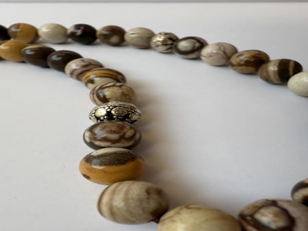 سبحة حجر جاسبر  Picture Jasper بالفضة