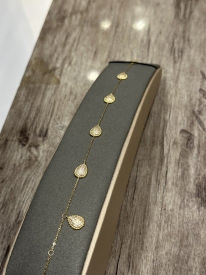 خلخال دمعات ذهب تصميم الماس