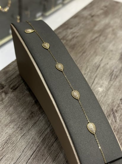 خلخال دمعات ذهب تصميم الماس