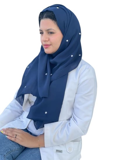 طرحه طرح طرحة بوال حجاب لولو ابيض خرز ابيض كحلي