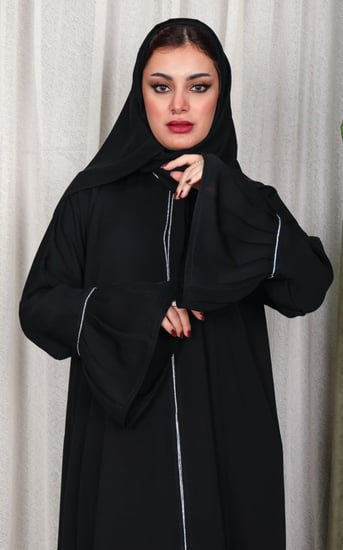 عباية اسود كسرات مع كرستال