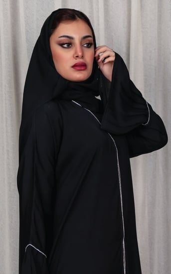 عباية اسود كسرات مع كرستال