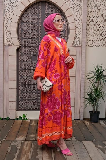 فستان قطن تركي مفرفش