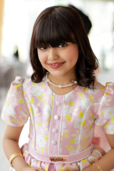 فستان وردي مشجر منفوش