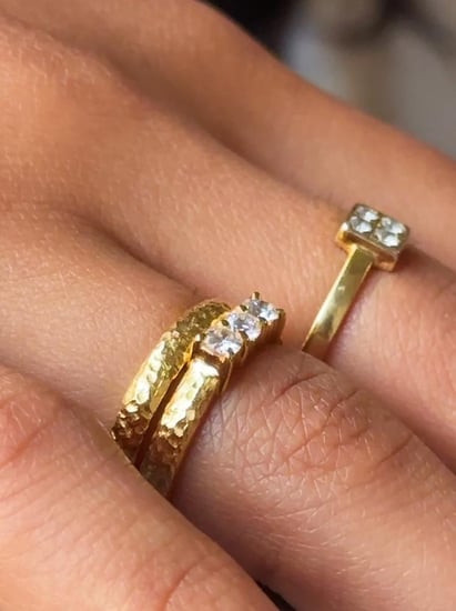 Princess Ring With Three Diamonds