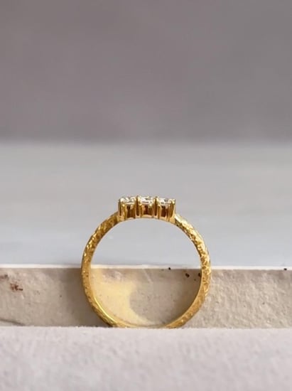 Princess Ring With Three Diamonds