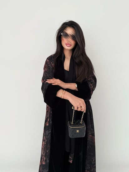 عباية دبل فيس شيفون بني صيفي