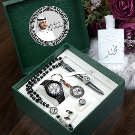 أطقم ساعات رجالية بتصميم حديث مع مجموعة إكسسوارات بتصميم خاص حسب الطلب موديل MN-662