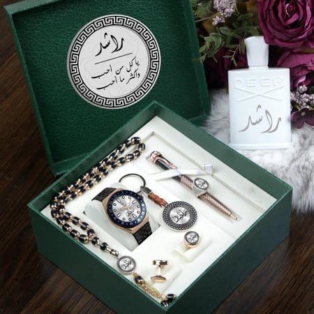 أطقم ساعات رجالية بتصميم حديث مع مجموعة إكسسوارات بتصميم خاص حسب الطلب موديل MN-662