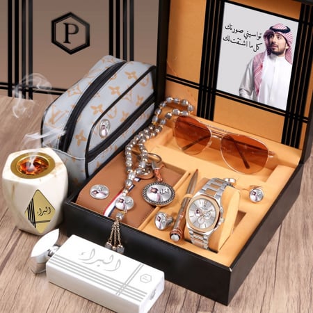 أطقم ساعات رجالية حديثة مع مجموعة إكسسوارات أنيقة ومميزة بتصميم خاص حسب الطلب موديل MN-752