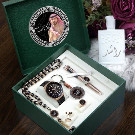 أطقم ساعات رجالية بتصميم حديث مع مجموعة إكسسوارات بتصميم خاص حسب الطلب موديل MN-662