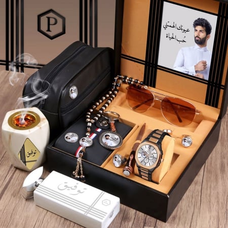 أطقم ساعات رجالية حديثة مع مجموعة إكسسوارات أنيقة ومميزة بتصميم خاص حسب الطلب موديل MN-752