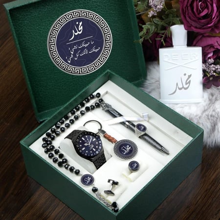 أطقم ساعات رجالية بتصميم حديث مع مجموعة إكسسوارات بتصميم خاص حسب الطلب موديل MN-662