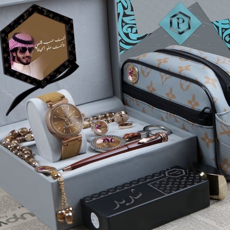 أطقم ساعات شبابية راقية سير جلد شامواه شكل حديث مع مجموعة إكسسوارات بتصميم خاص حسب الطلب موديل MN-810