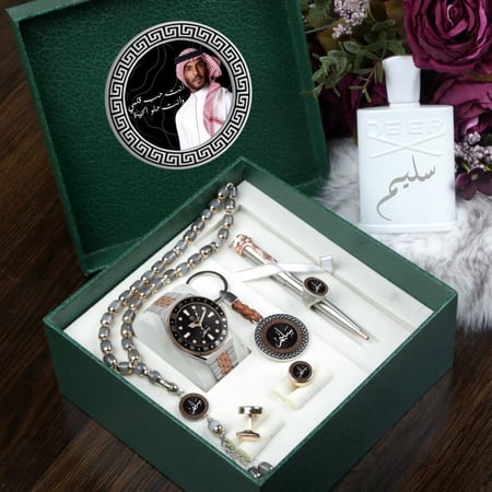 أطقم ساعات رجالية بتصميم حديث مع مجموعة إكسسوارات بتصميم خاص حسب الطلب موديل MN-662