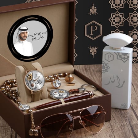 أطقم ساعات رجالية راقية سير حصير قفل مغناطيس مع مجموعة إكسسوارات بتصميم خاص حسب الطلب موديل MN-695