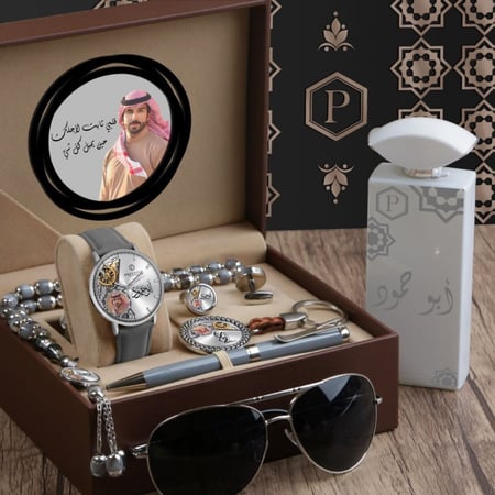 أطقم ساعات رجالية راقية سير حصير قفل مغناطيس مع مجموعة إكسسوارات بتصميم خاص حسب الطلب موديل MN-695