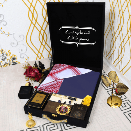 بكس رجالية هدايا قماش وشماغ تصميم حسب الطلب موديل Gol-3787