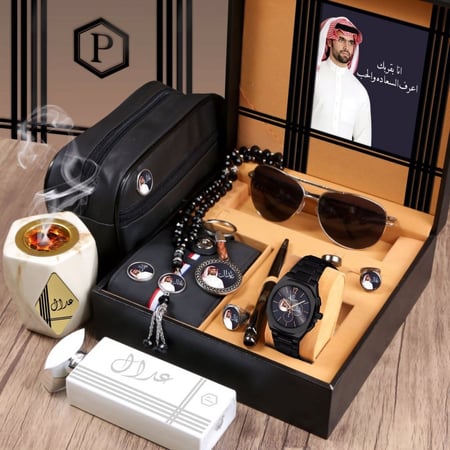 أطقم ساعات رجالية حديثة مع مجموعة إكسسوارات أنيقة ومميزة بتصميم خاص حسب الطلب موديل MN-752