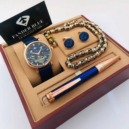 أطقم ساعات رجالية راقية مع مجموعة إكسسوارات أنيقة ومميزة