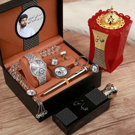 أطقم رجالية راقية ساعة مع اكسسوارات تصميم حسب الطلب الموديل HM-549