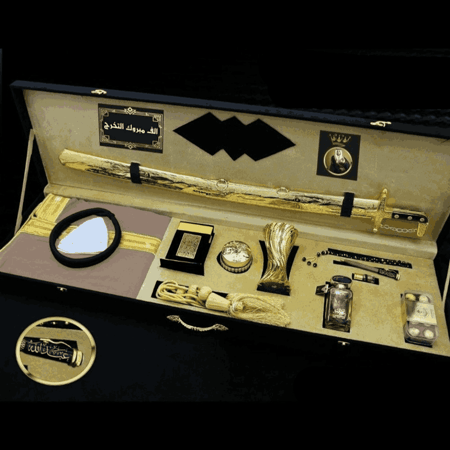 بوكس هدية ملكية فخمة سيف مع إمكانية اضافة اسم وعبارة وصورة حسب الطلب موديل MN-373