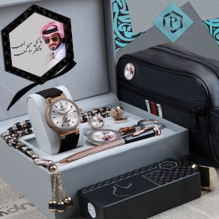 أطقم ساعات شبابية راقية سير جلد شامواه شكل حديث مع مجموعة إكسسوارات بتصميم خاص حسب الطلب موديل MN-810