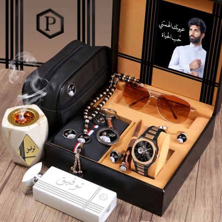 أطقم ساعات رجالية حديثة مع مجموعة إكسسوارات أنيقة ومميزة بتصميم خاص حسب الطلب موديل MN-752