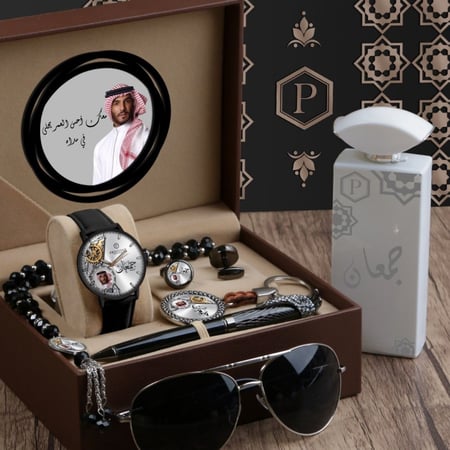 أطقم ساعات رجالية راقية سير حصير قفل مغناطيس مع مجموعة إكسسوارات بتصميم خاص حسب الطلب موديل MN-695