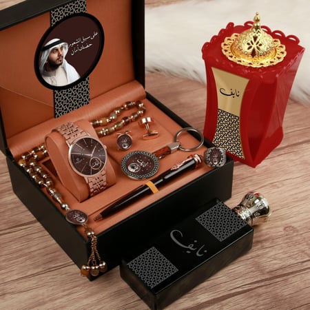 أطقم رجالية راقية ساعة مع اكسسوارات تصميم حسب الطلب الموديل HM-549