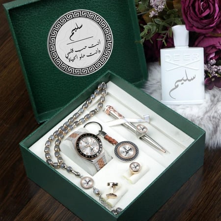 أطقم ساعات رجالية بتصميم حديث مع مجموعة إكسسوارات بتصميم خاص حسب الطلب موديل MN-662